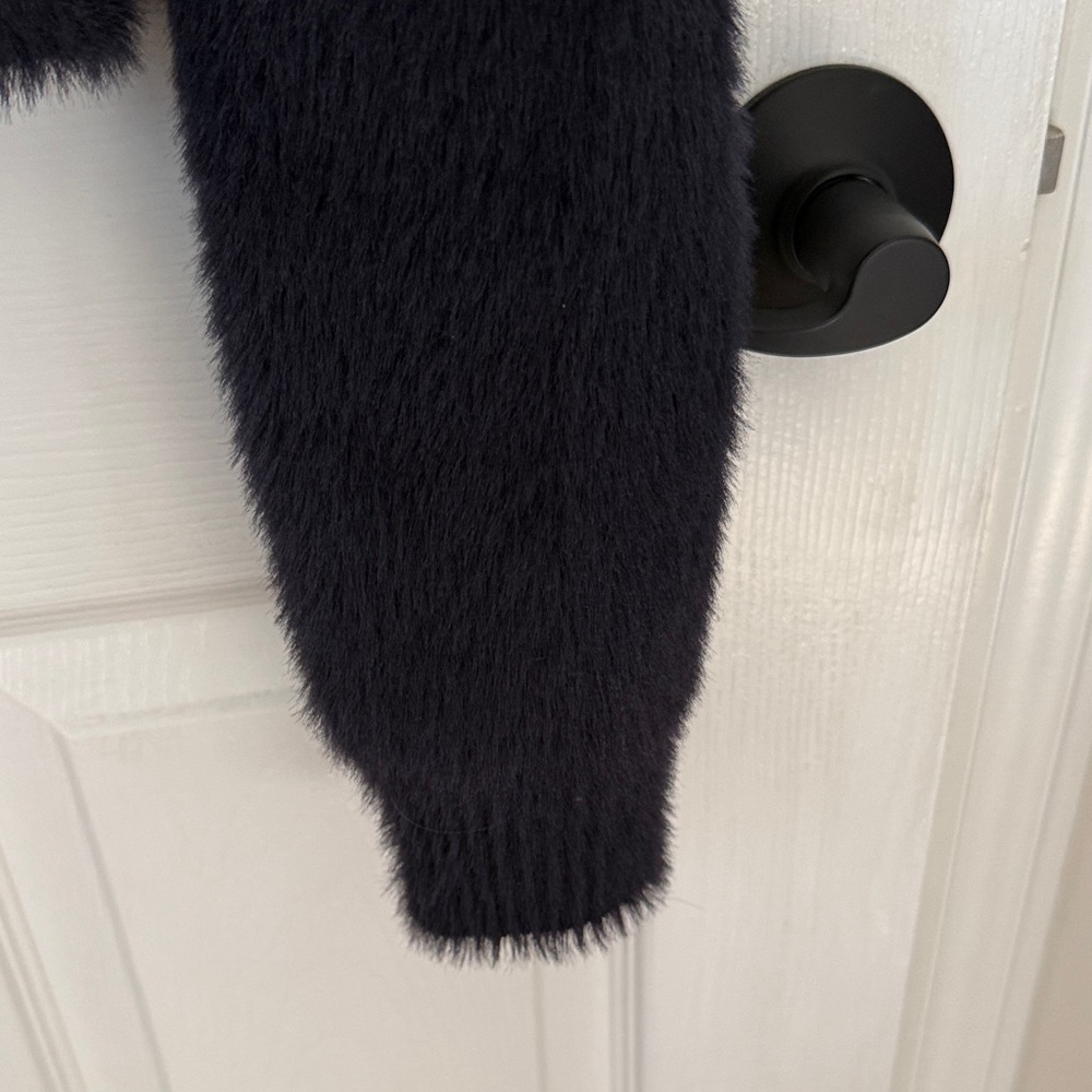 J. Crew Black Fuzzy Cardigan with Crystal Accents - Picture 5 of 6